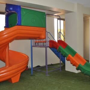 Kids Play Station with Straight & Spiral Kids Slide